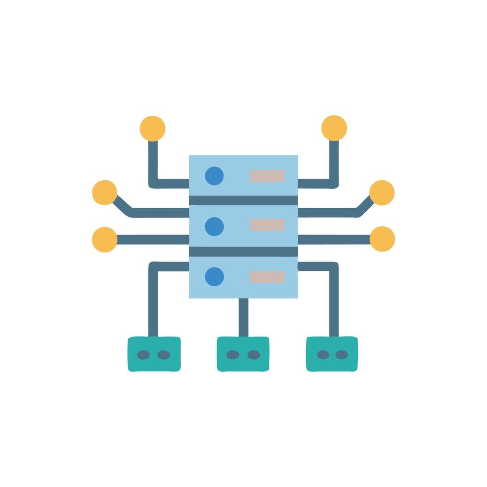Data server icon for cloud network system vector