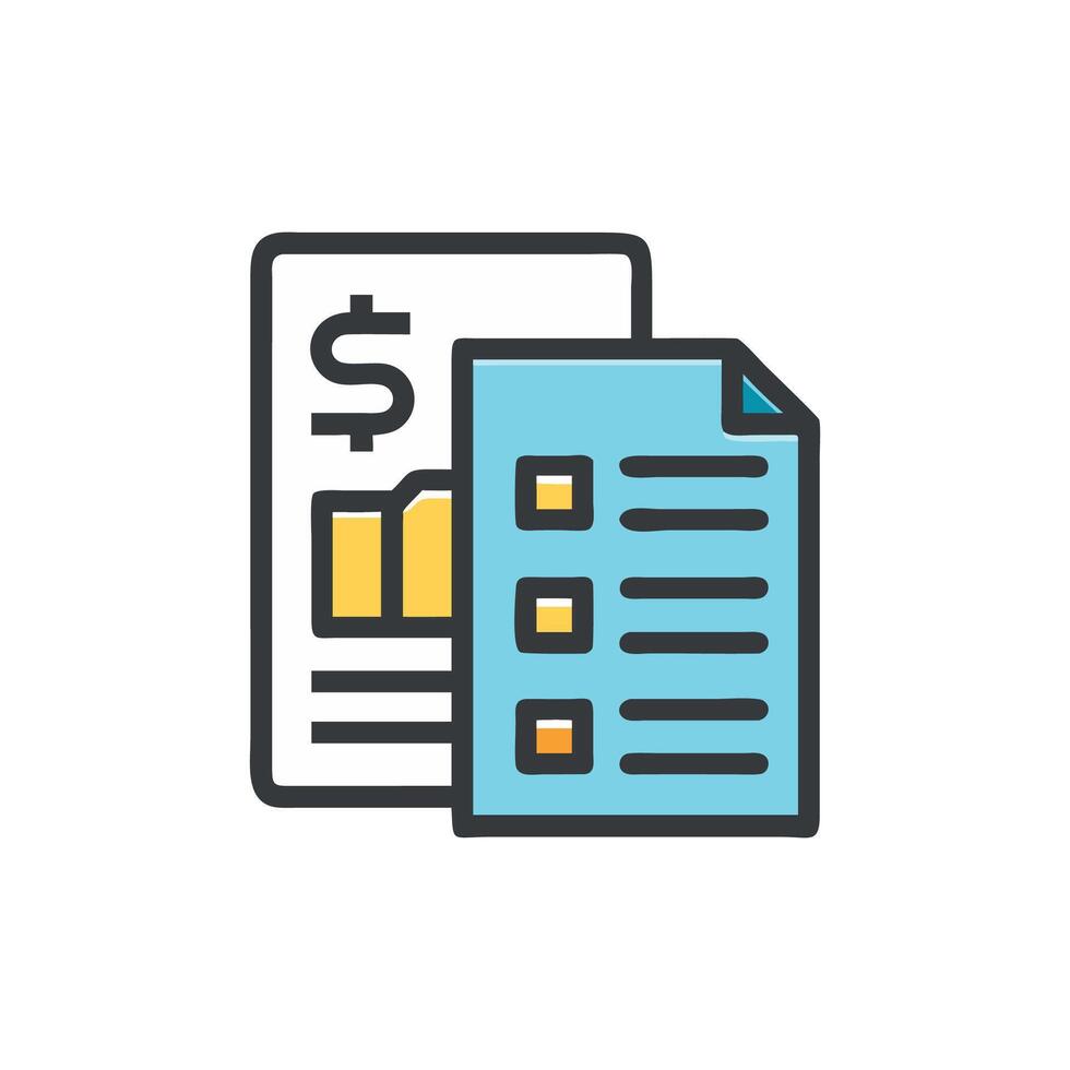 Financial report and checklist illustration for business vector