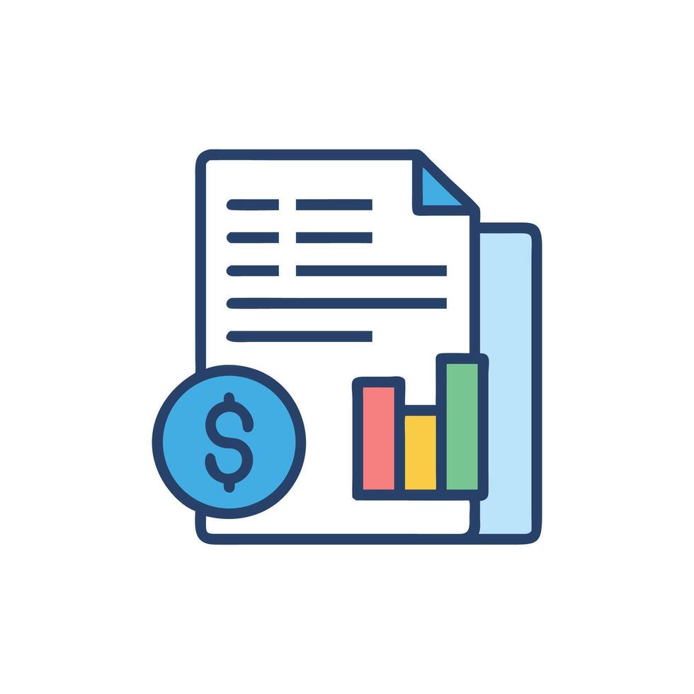 Financial report with a dollar sign icon illustration vector