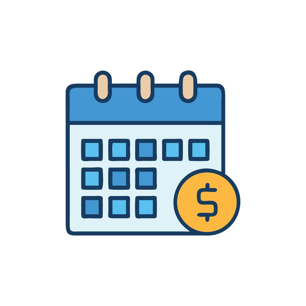 Payment Schedule, Scheduled Billing or Invoice Reminder Icon vector