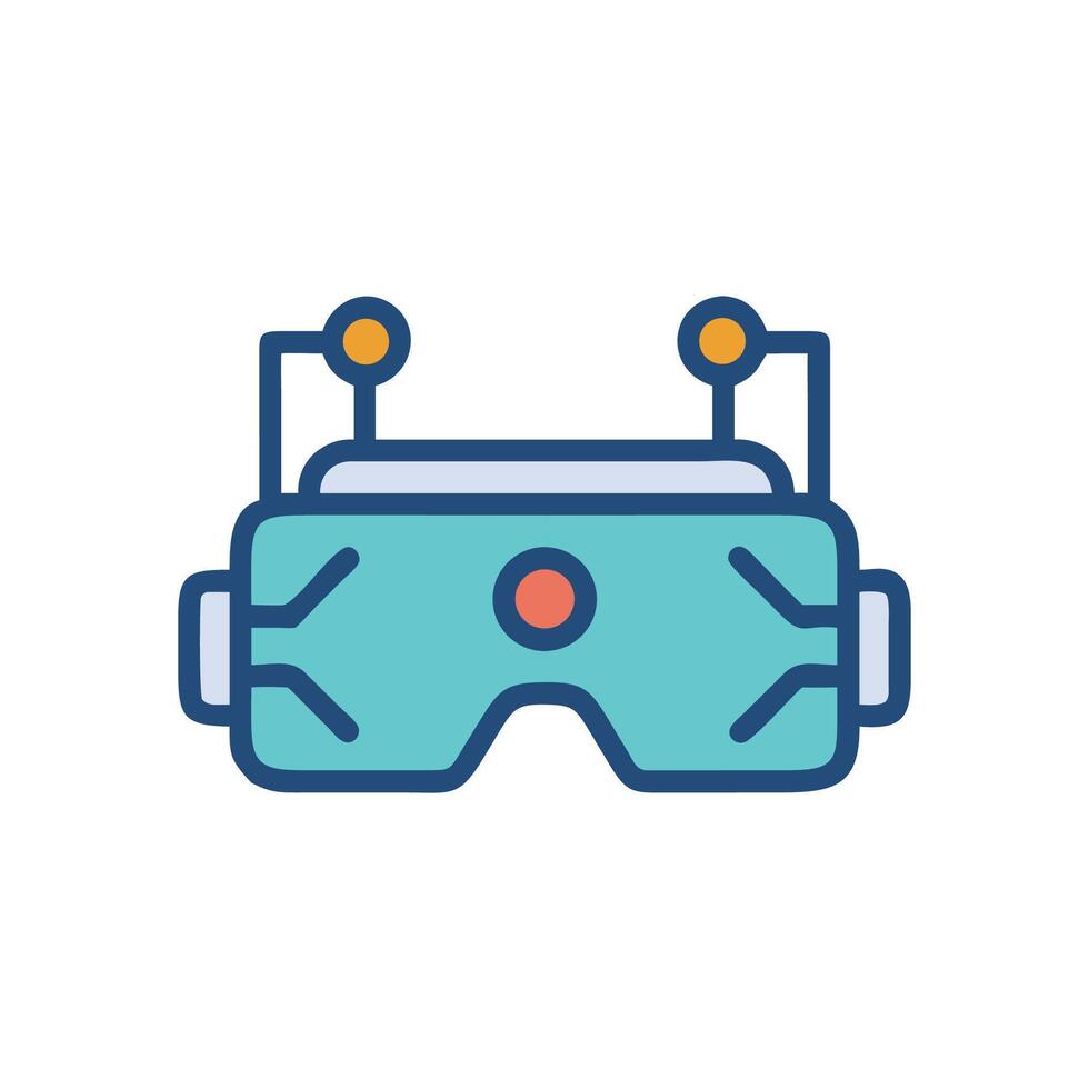 Modern VR headset icon on White background vector