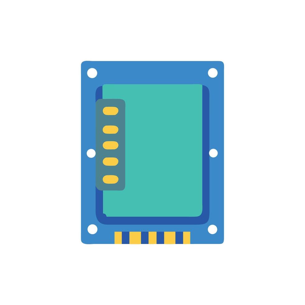 Colorful Electronic Module Board with Terminals and Connection Pins vector