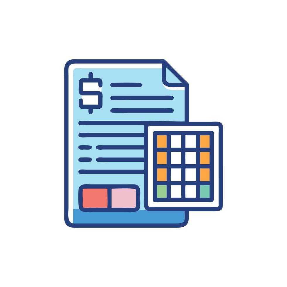 Invoice with Calculator Icon Illustration Finance vector