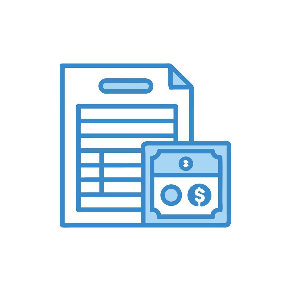 Financial document with dollar symbol and coin icon vector