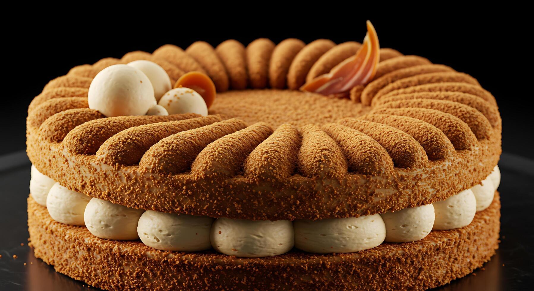 Elegant Layered Cake in a Minimal Professional Setting photo