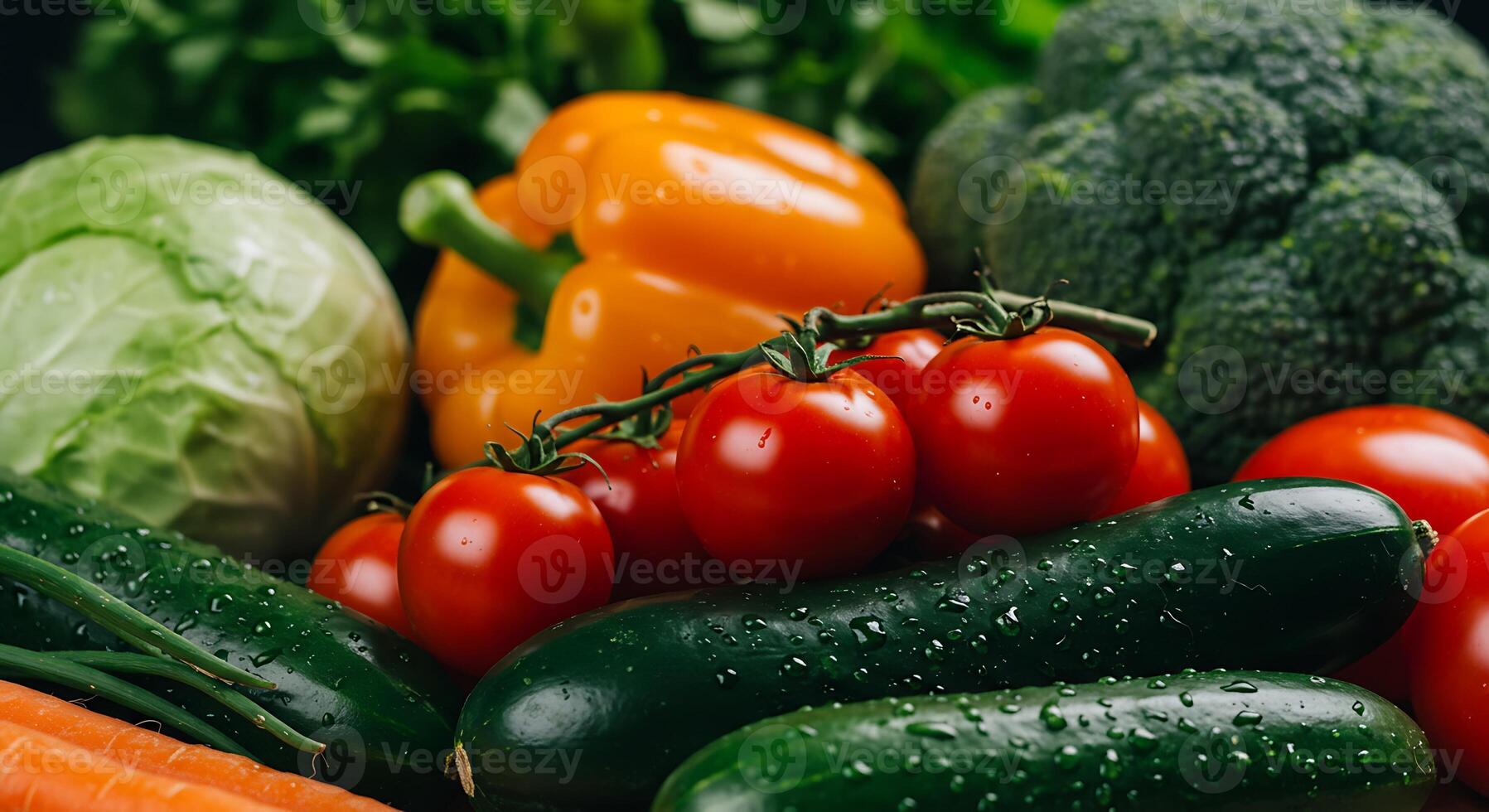 Organic Vegetables with Realistic Textures and Sharp Focus photo