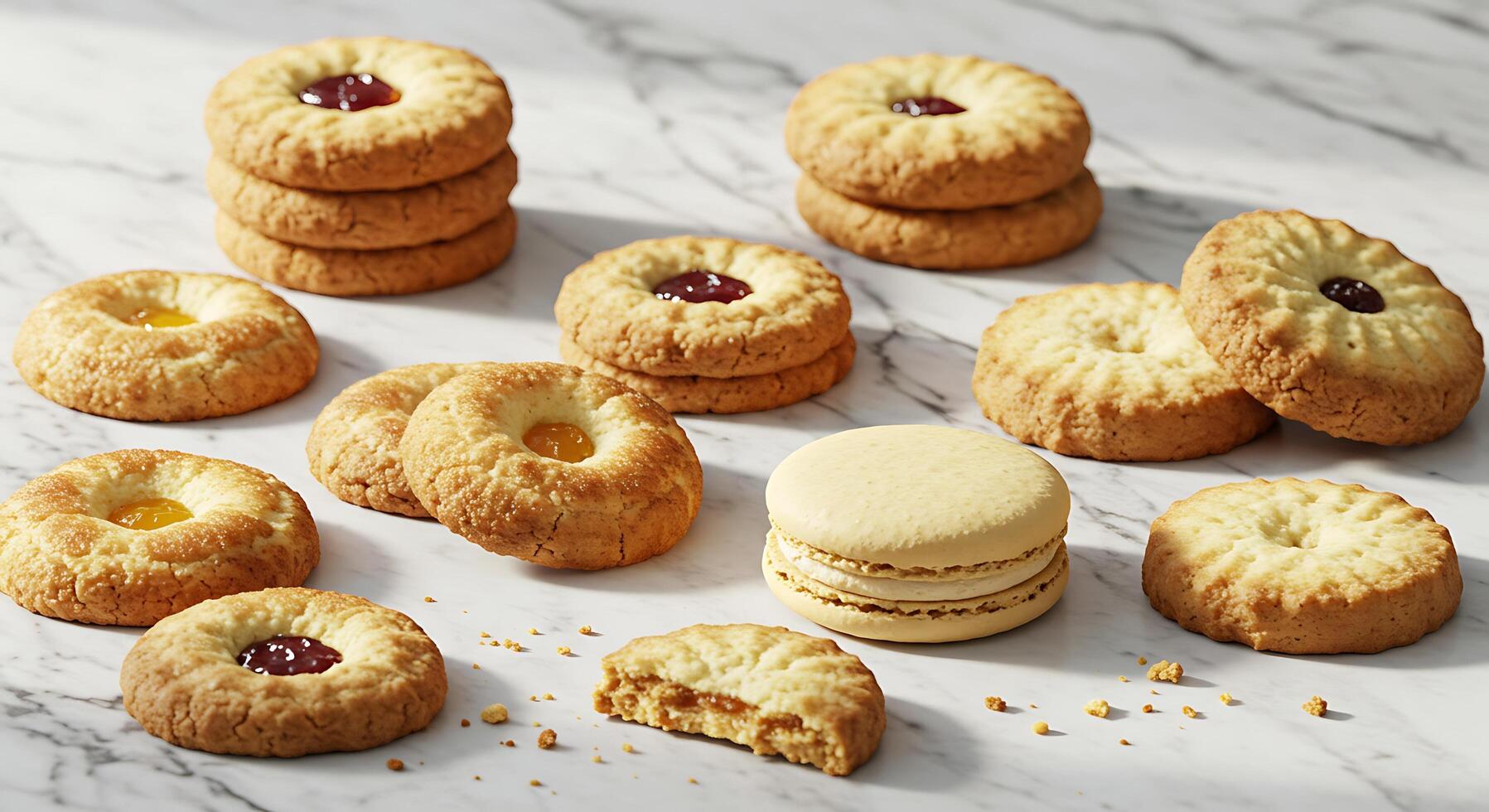 Crispy and Chewy Cookies Styled in High Resolution Format photo