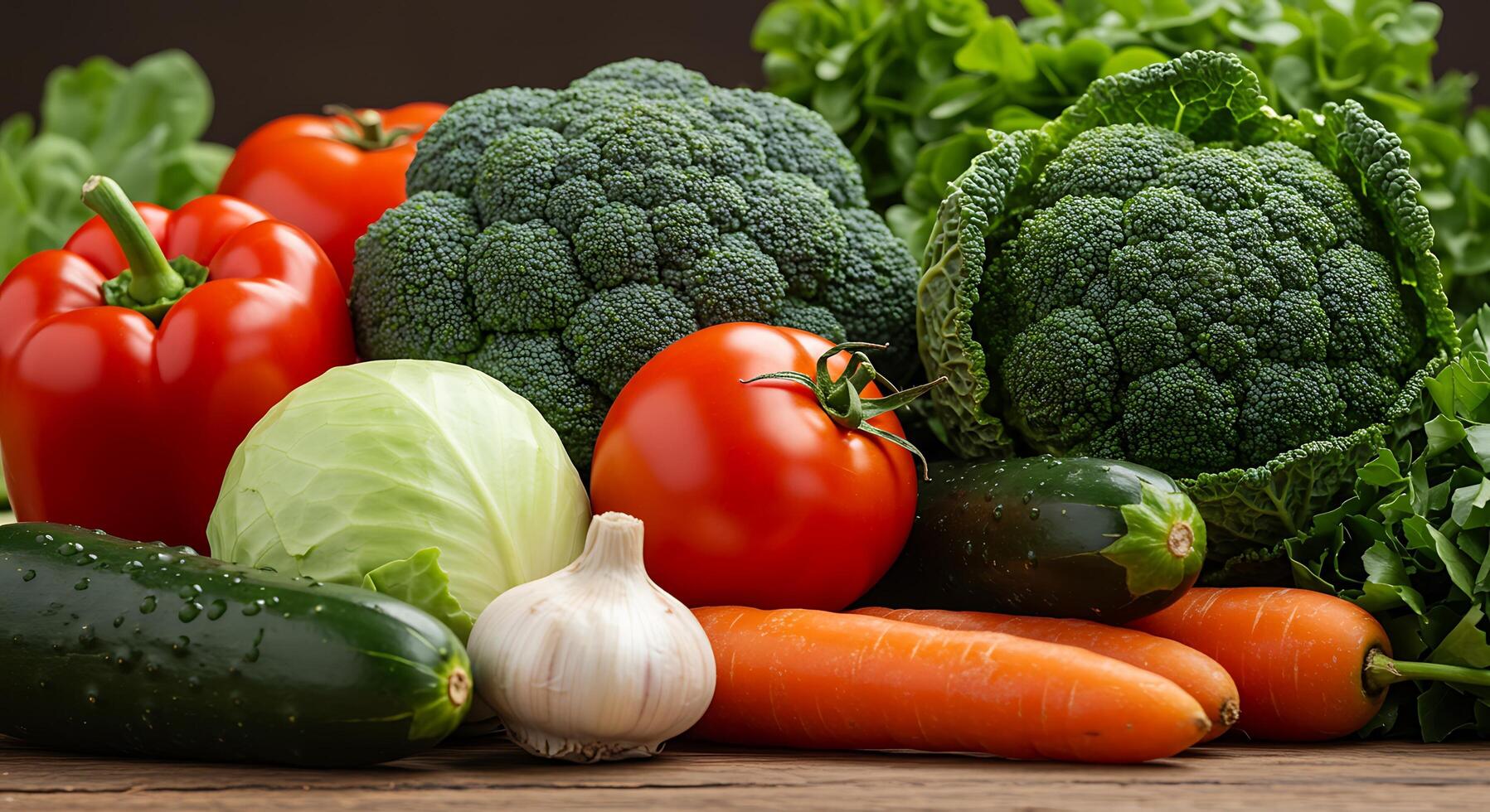 Handpicked Fresh Vegetables with Vibrant Colors and Details photo