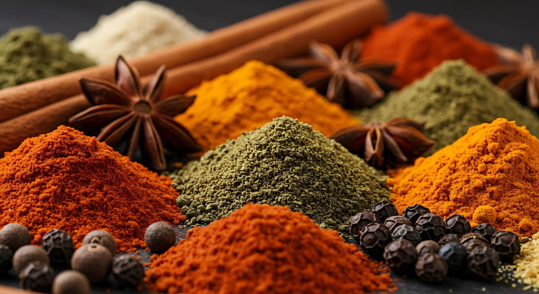 Artistic Presentation of Textured Spices with Professional Food Styling photo