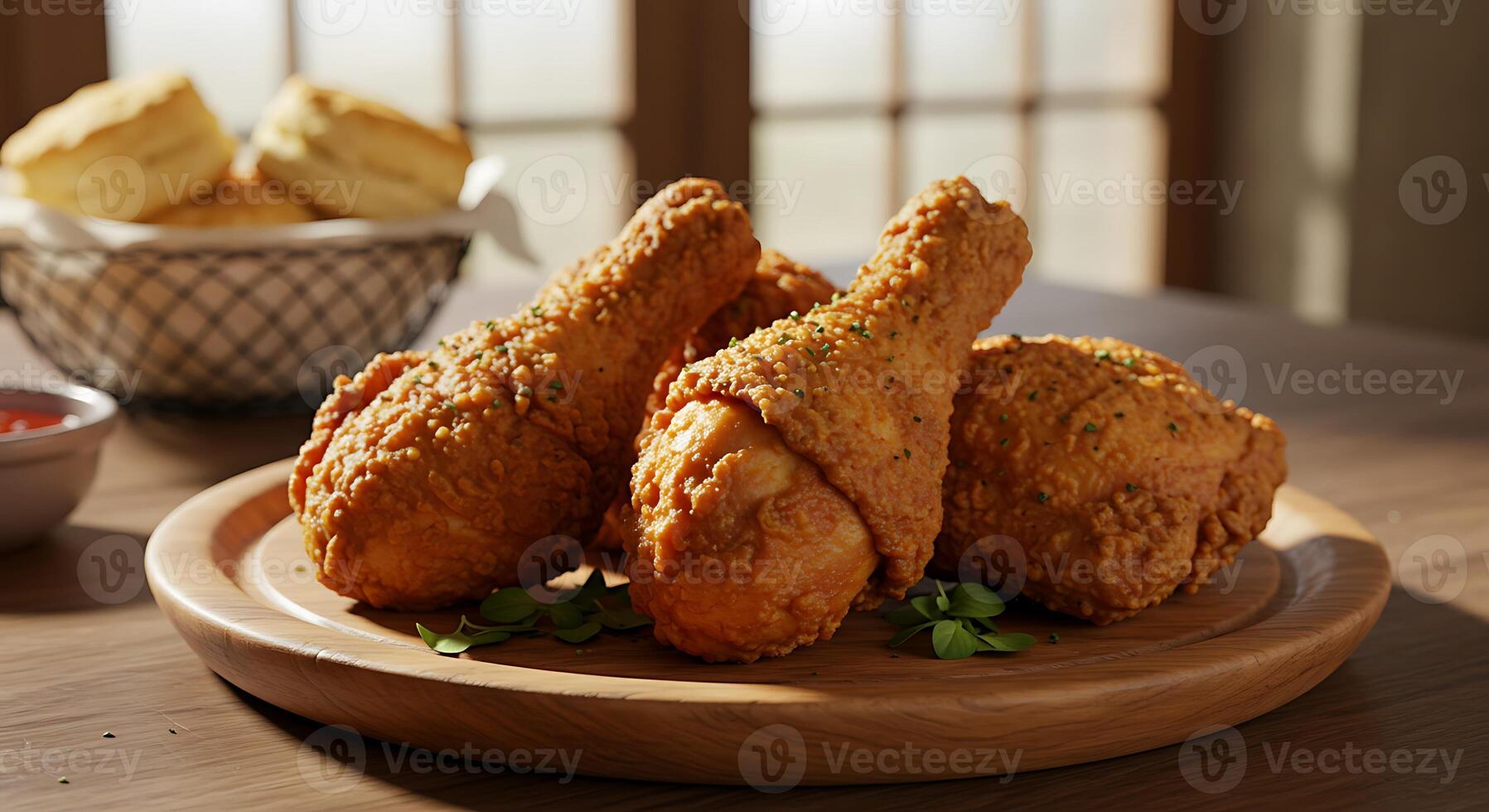 Perfectly Crisp Fried Chicken with Fresh Restaurant Presentation photo
