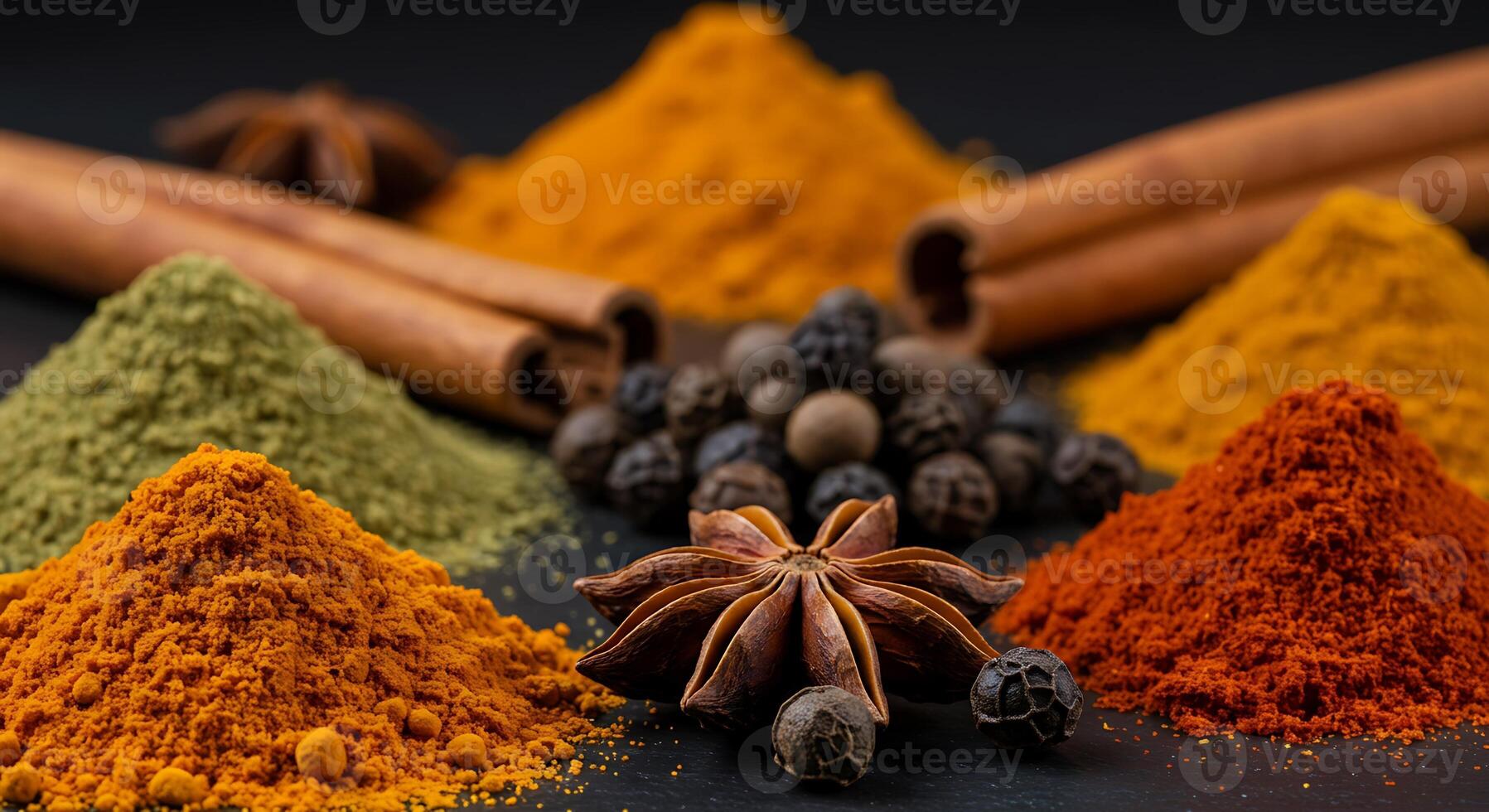 Colorful Spices in Natural Lighting with Rich, Authentic Textures photo