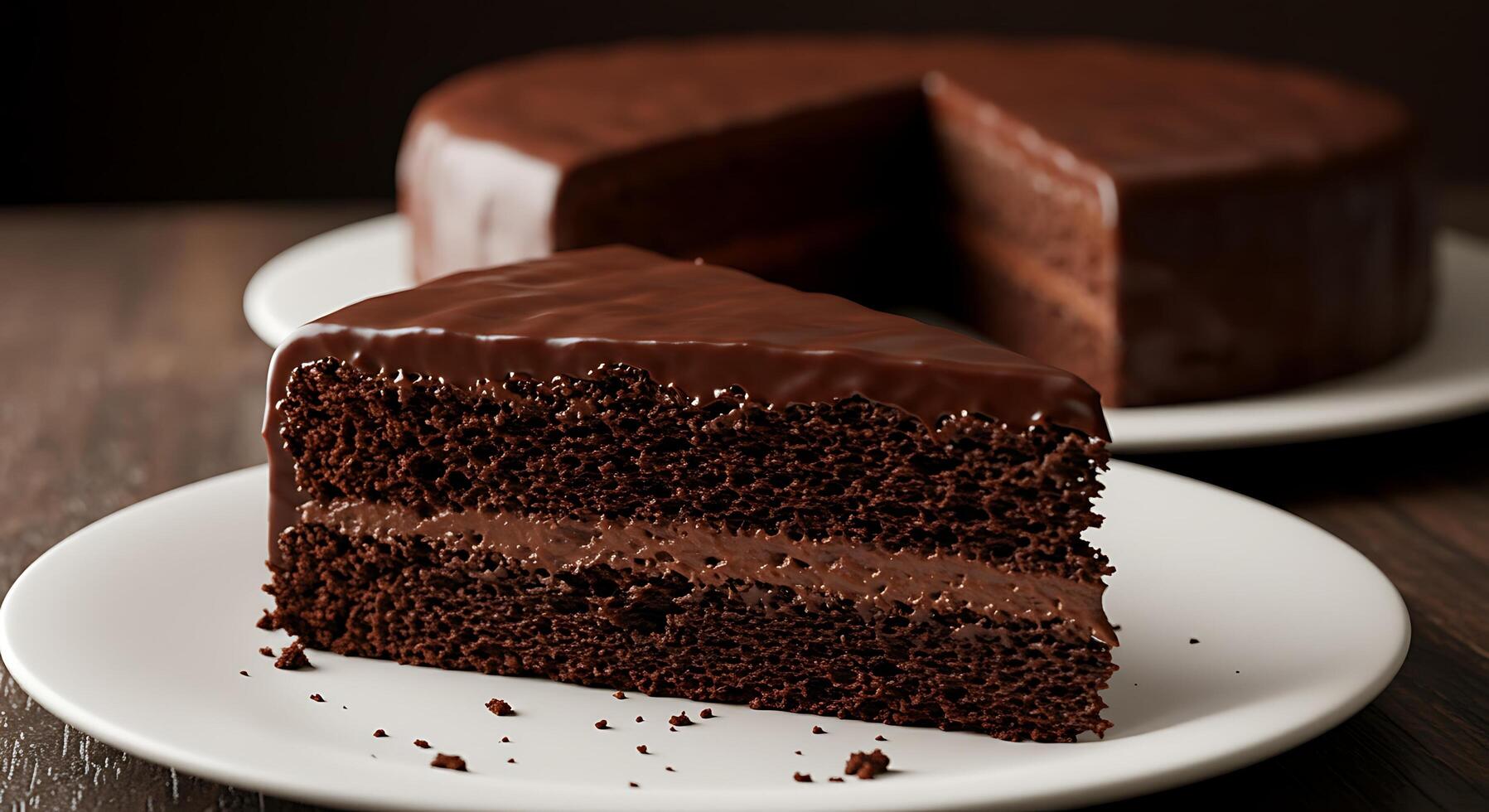 Photorealistic Slice of Cake with Realistic Frosting Texture photo