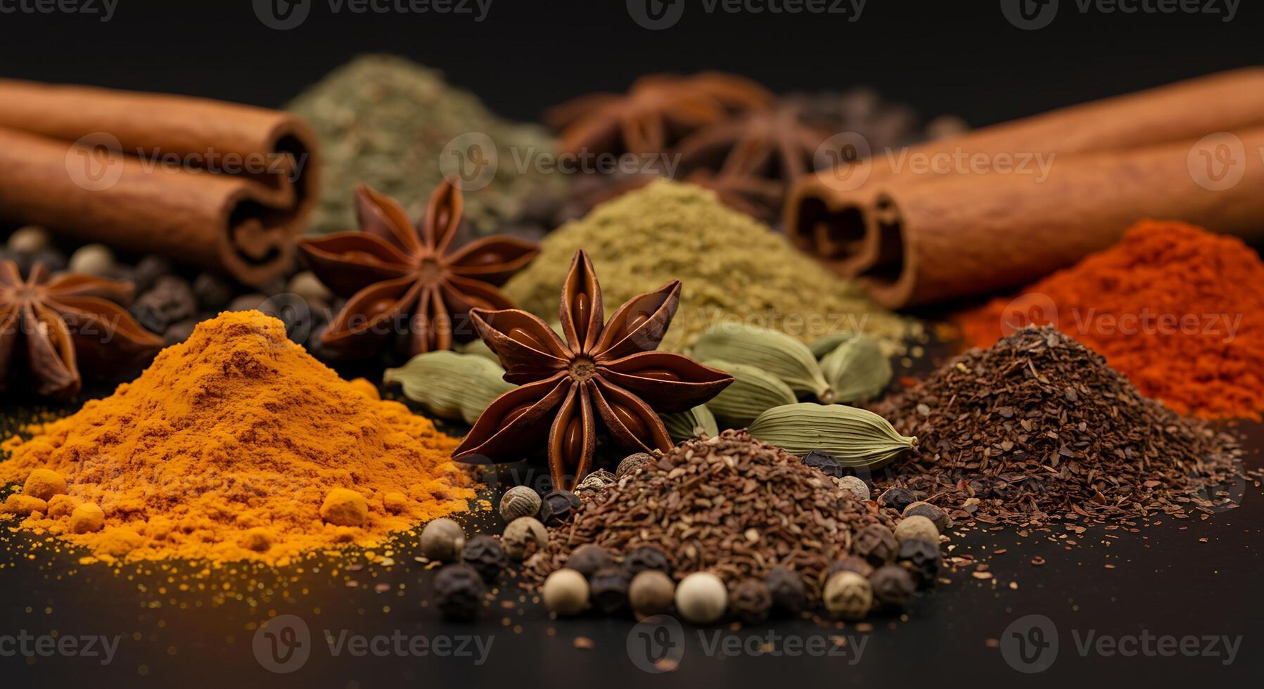 Professional Food Photography of Spices with Sharp Focus and Depth photo