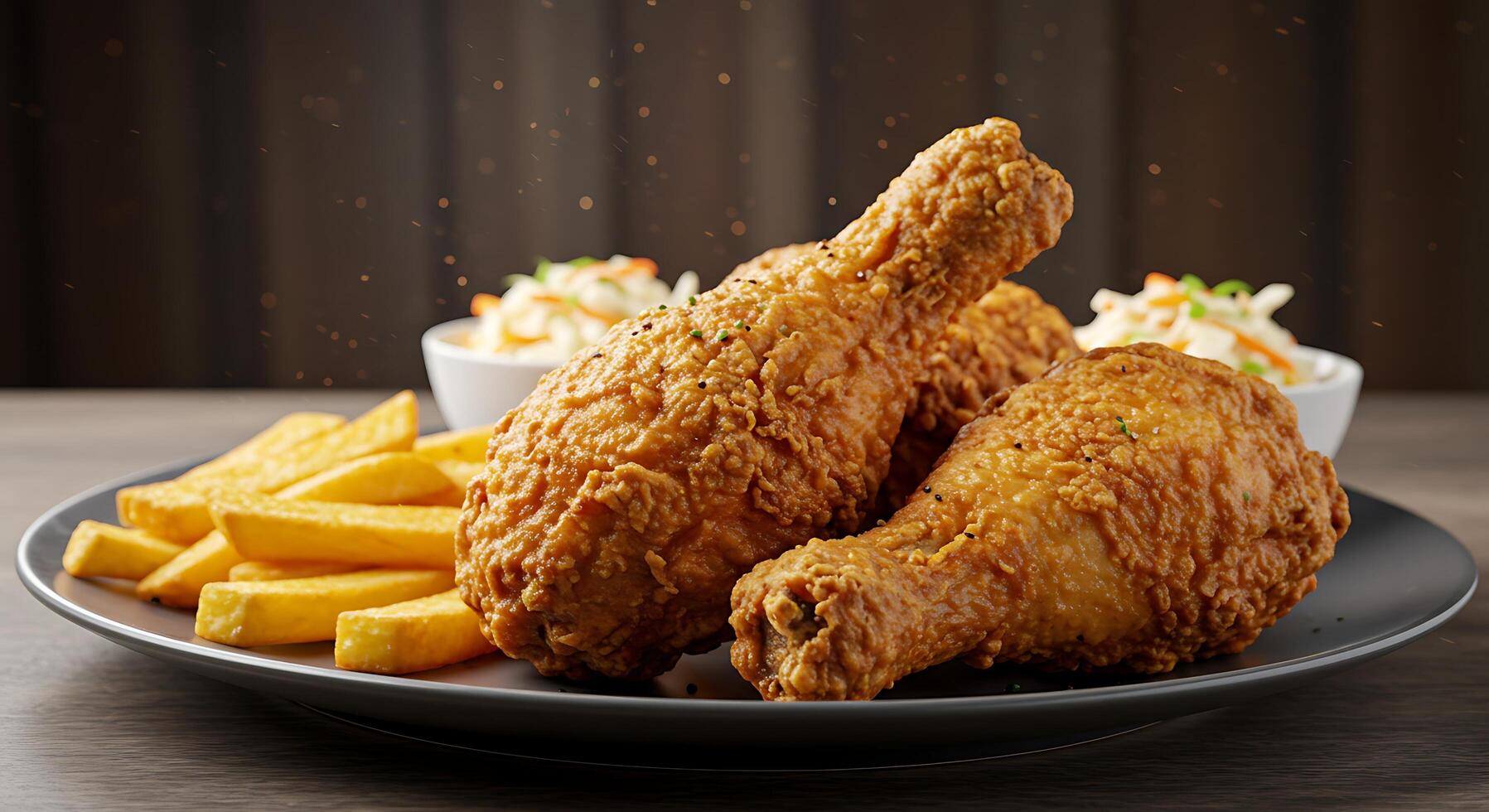 Mouthwatering Fried Chicken Captured in Photorealistic Food Style photo