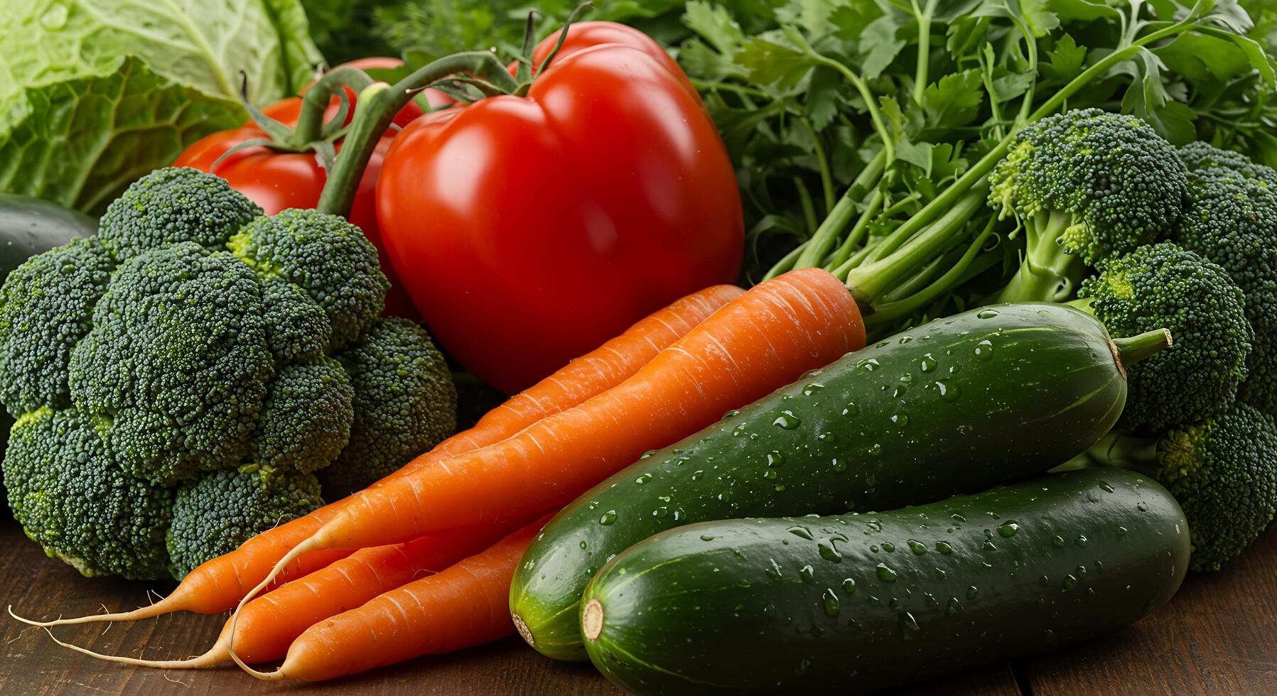 Healthy Organic Vegetables Displayed with Realistic Textures photo
