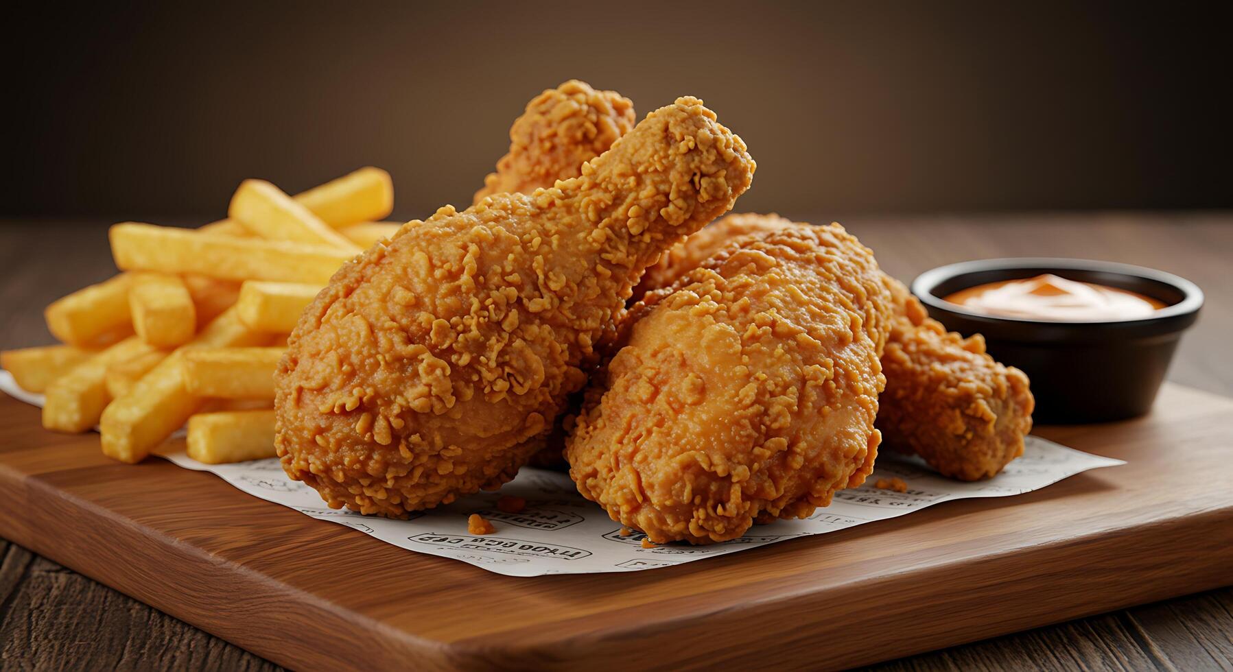 Delicious Fried Chicken Photographed Under Natural Sunlight photo