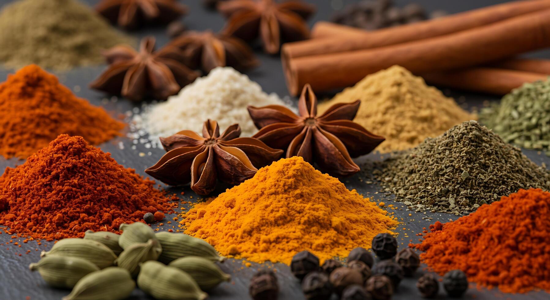 Elegant Food Styling of Spices with Sharp Realism and Natural Glow photo