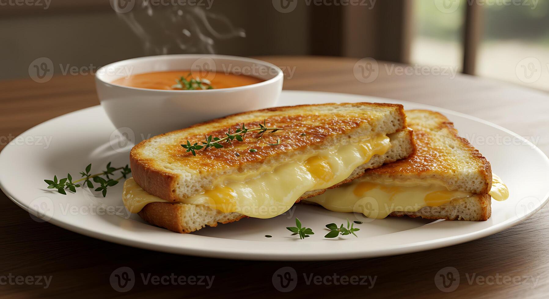Layered Sandwich Image Captured in Clean, Elegant Surrounding photo