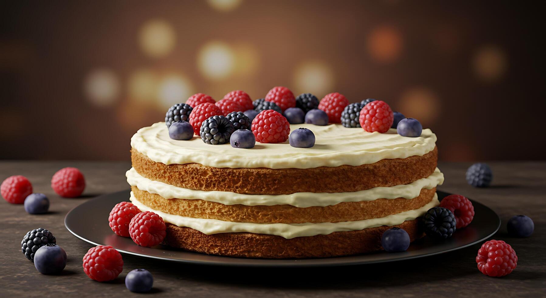 Photorealistic Layer Cake with Crisp Studio Background photo