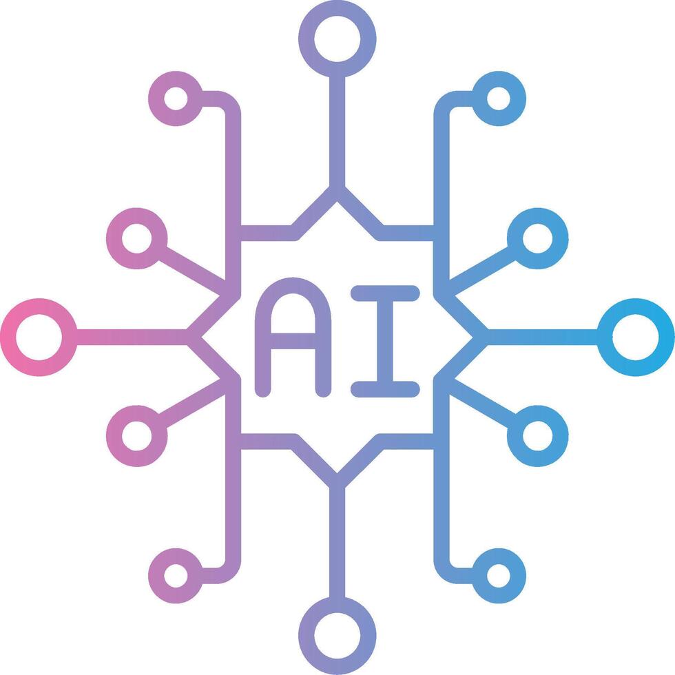 Artificial Intelligence Outlined Concept Piece vector