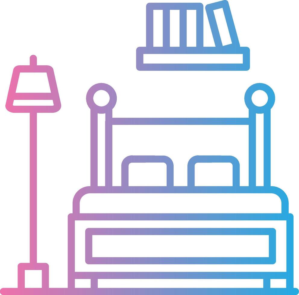 Bed Outlined Frame Object vector