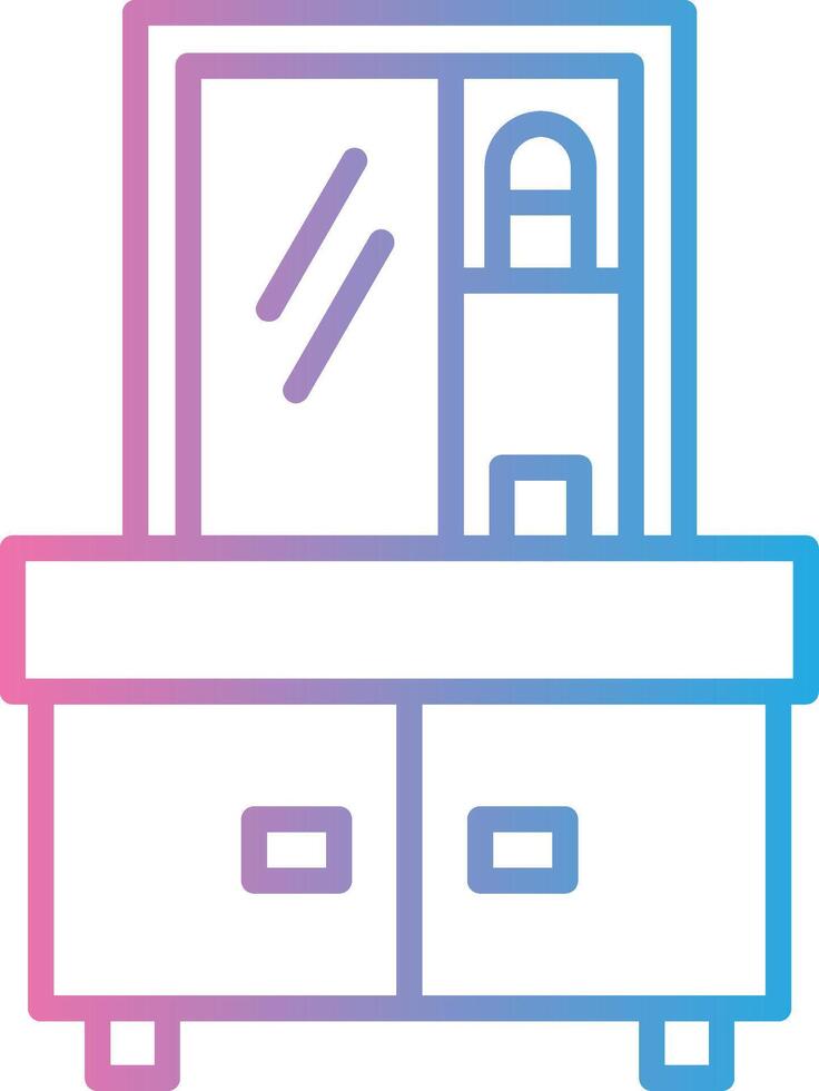 Vanity Table Interface Line Graphic vector