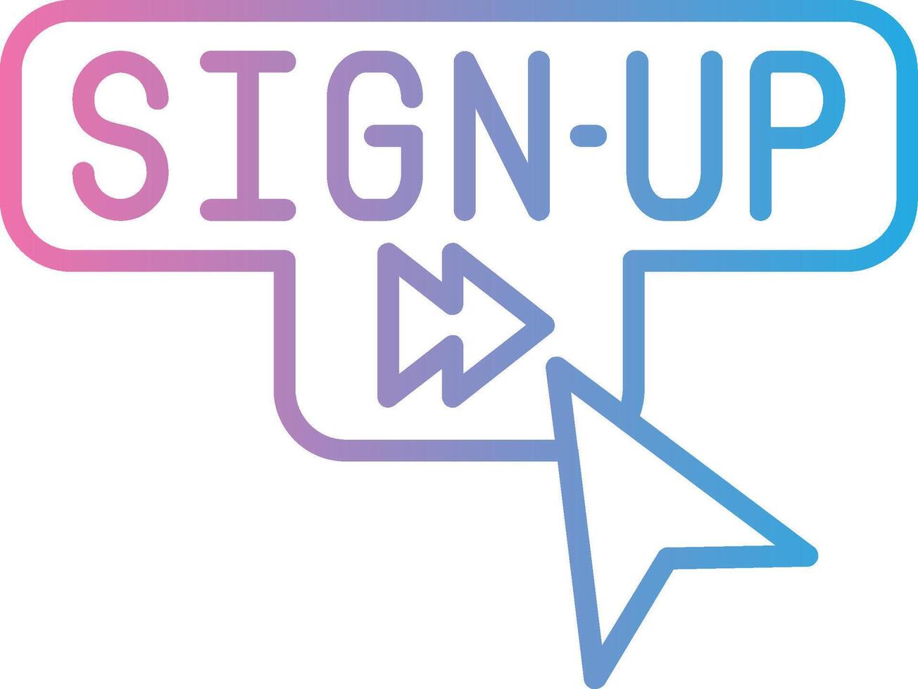 Signup Color Stroke Symbol vector