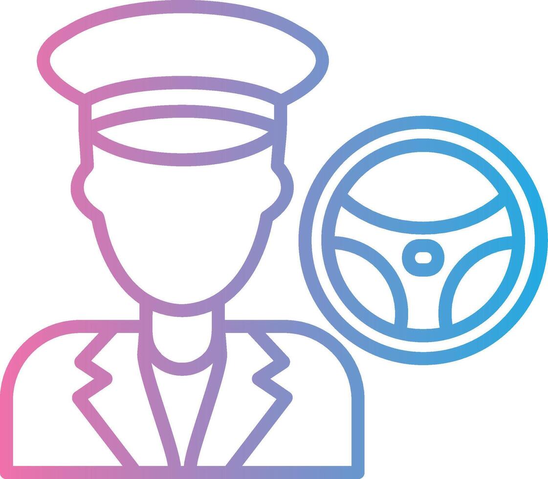 Taxi Driver Stylized Flat Drawing vector