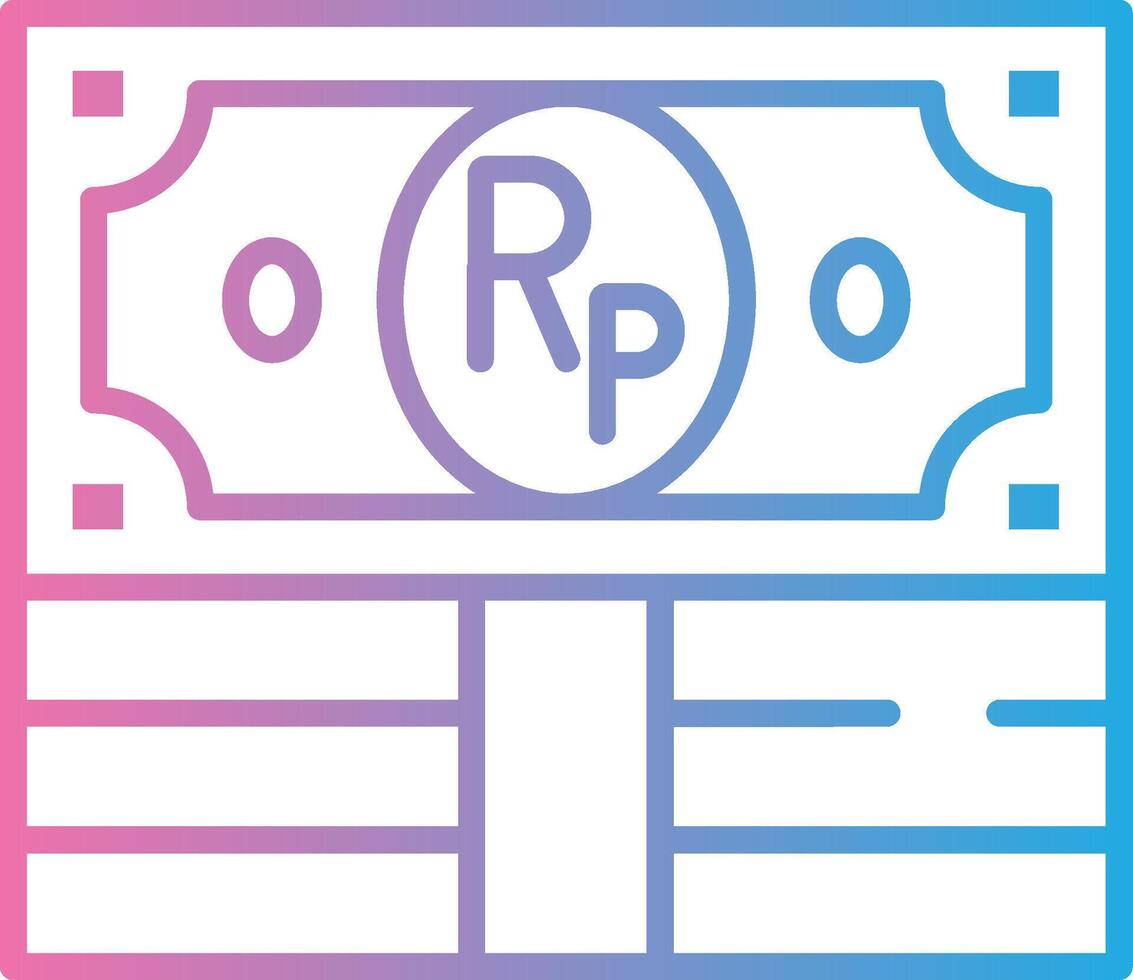Indonesian Rupiah 3D Interface Shape vector