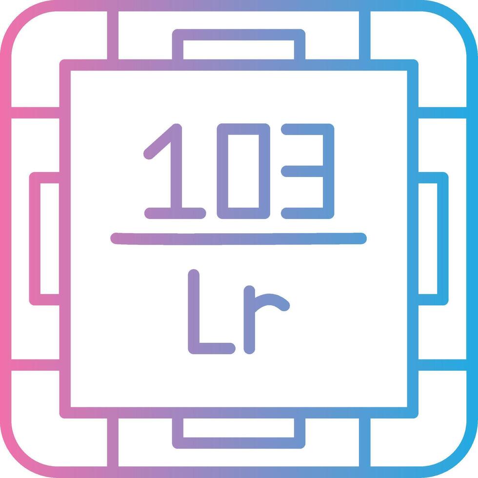 Lawrencium Iconic Line Form vector