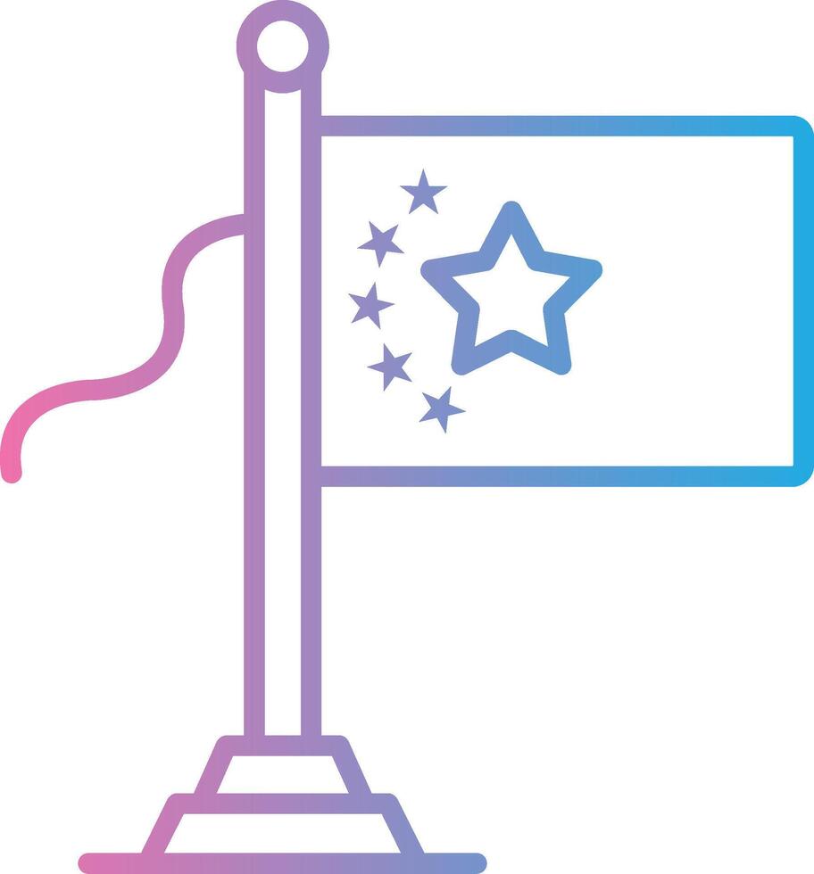 China Flag Thin Line Element vector
