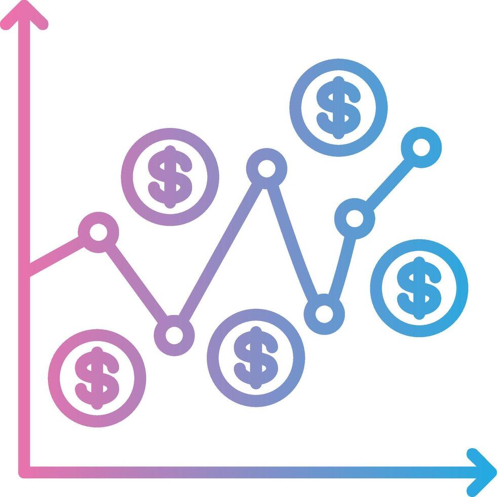 Dollar Cost Average Thin Line Element vector