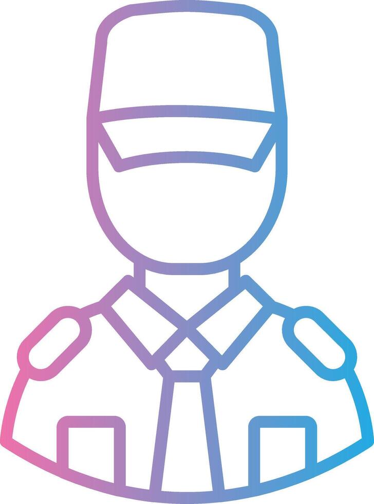 Security Man Iconic Line Form vector