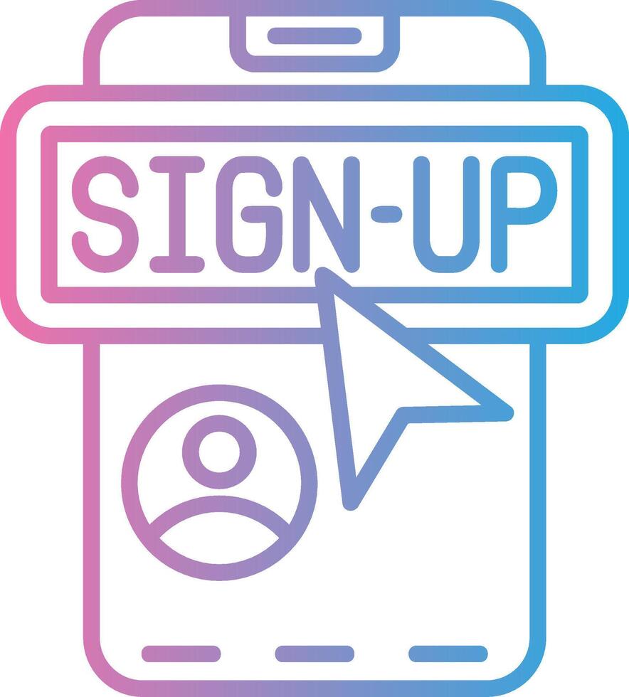 Signup Bold Outline Badge vector