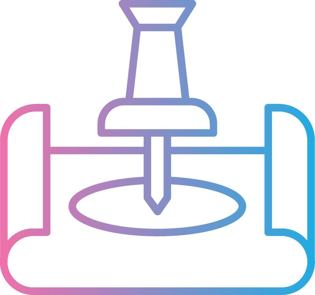 Push Pin Color Stroke Symbol vector