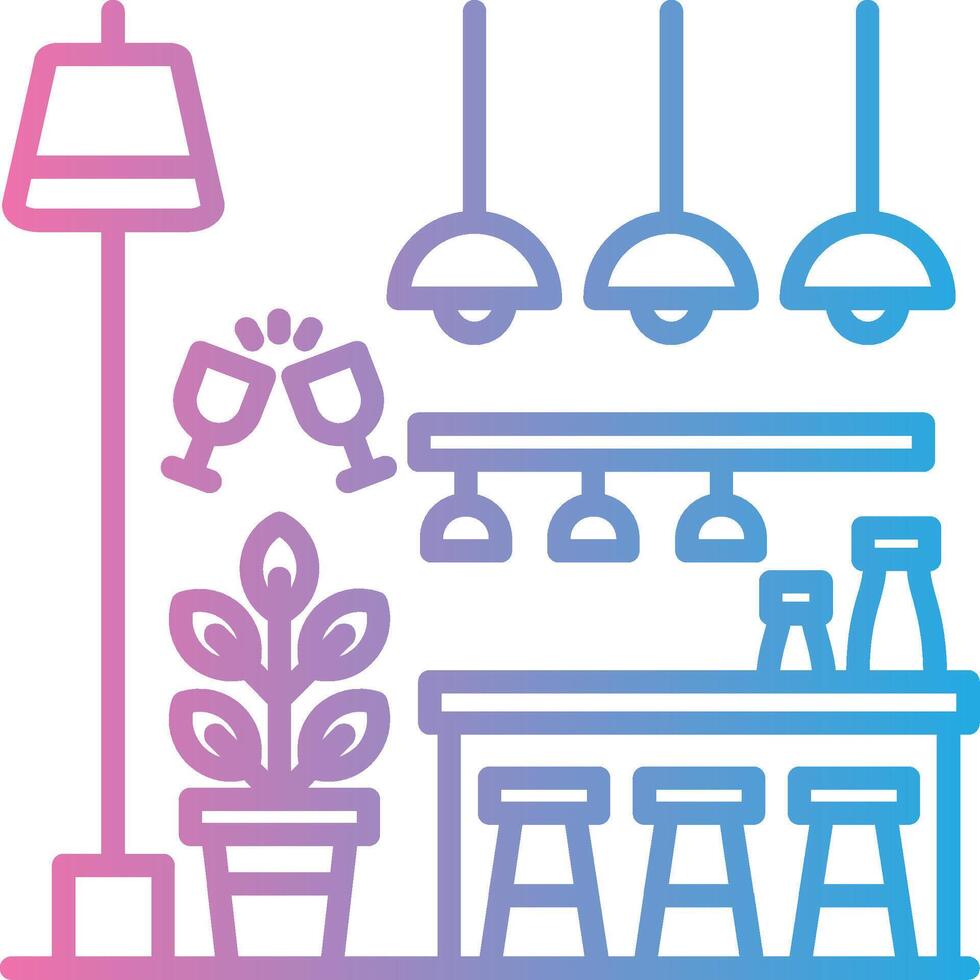Bar Outlined Line Artwork vector