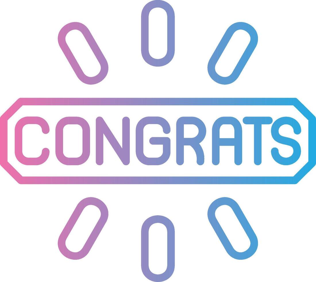 Congrats Bold Outline Badge vector