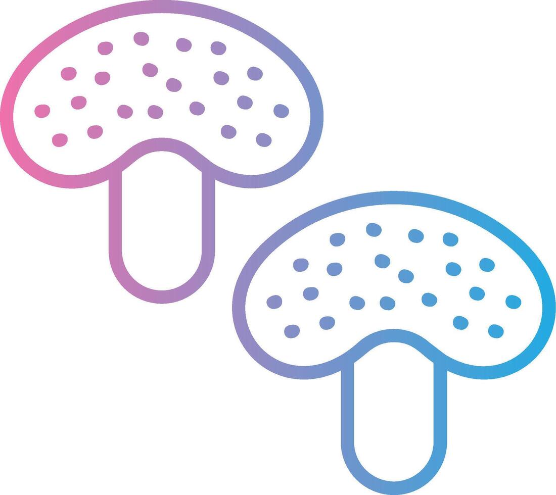 Mushroom Bold Outline Badge vector