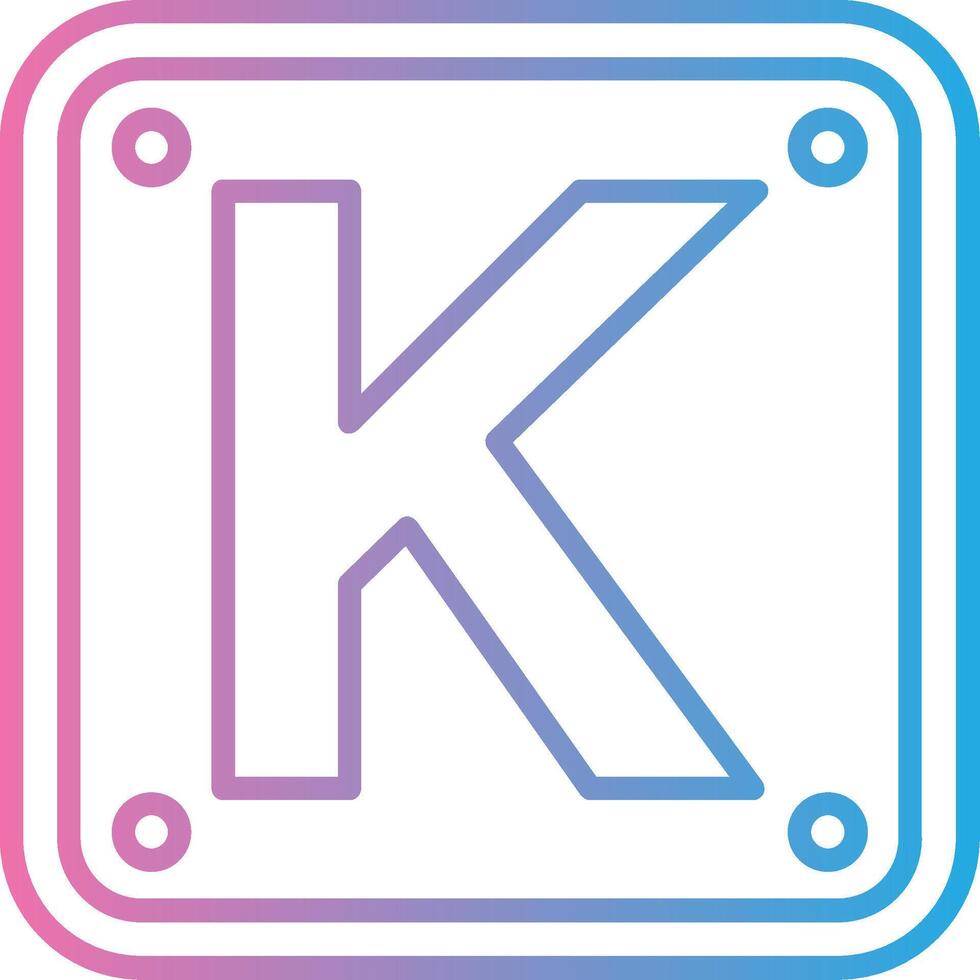Letter K Wireframe App Design vector