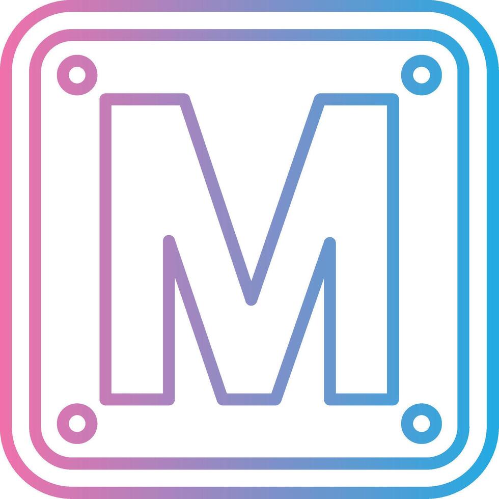 Letter M Creative Sketch Element vector