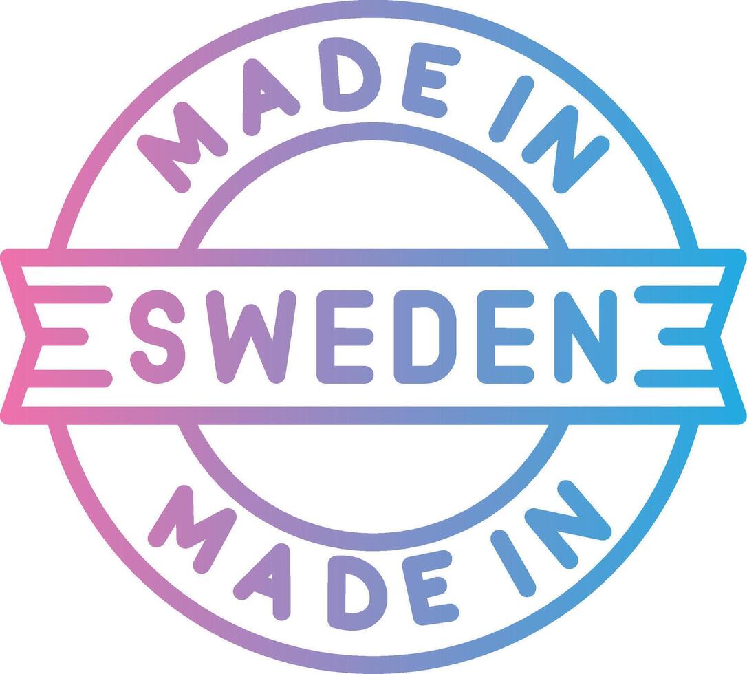 Made In Sweden Isometric Web Illustration vector
