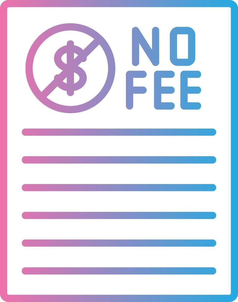 No Fee Simplified Line Mark vector