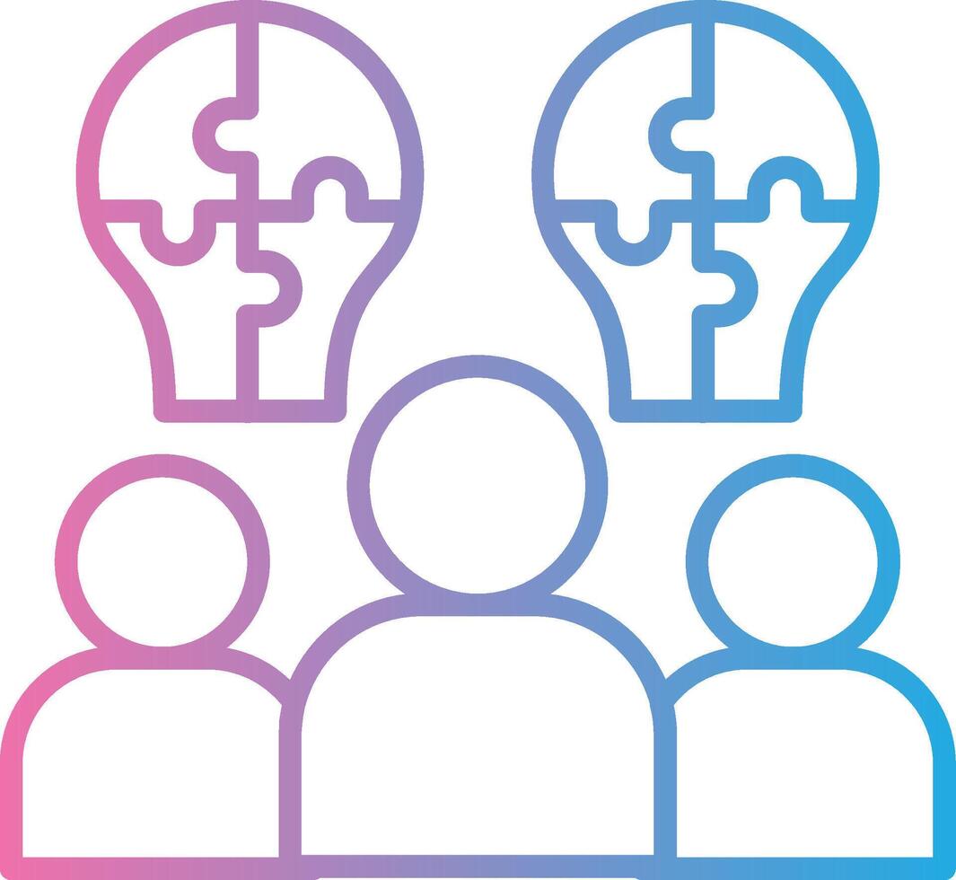 Team Building Digital Outline Piece vector