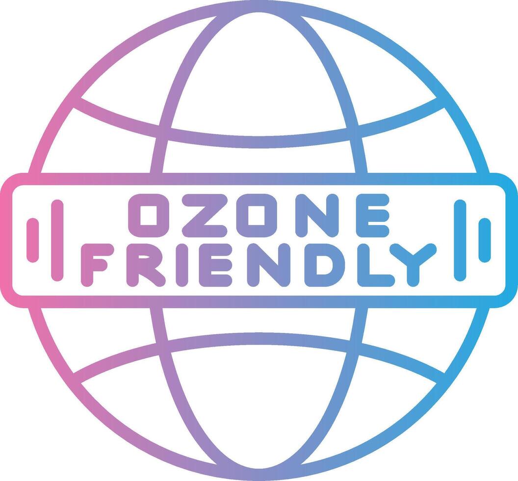Ozone Friendly Monochrome Line Graphic vector