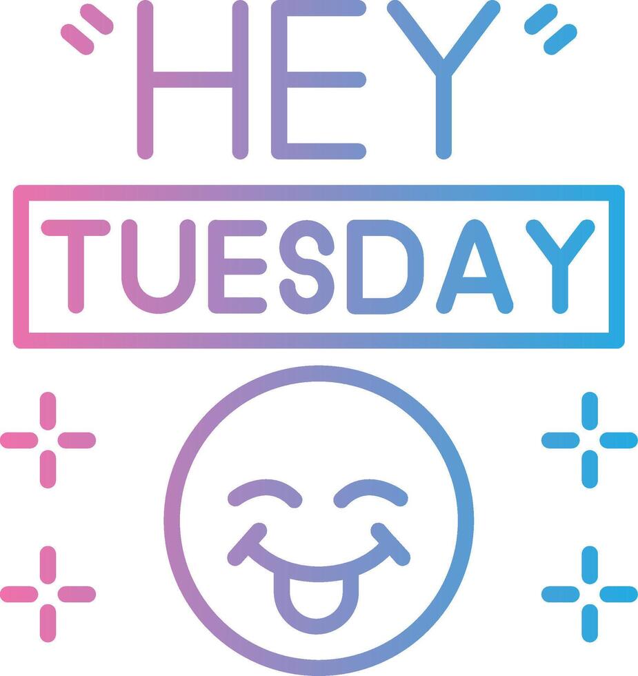 Tuesday Futuristic App Badge vector