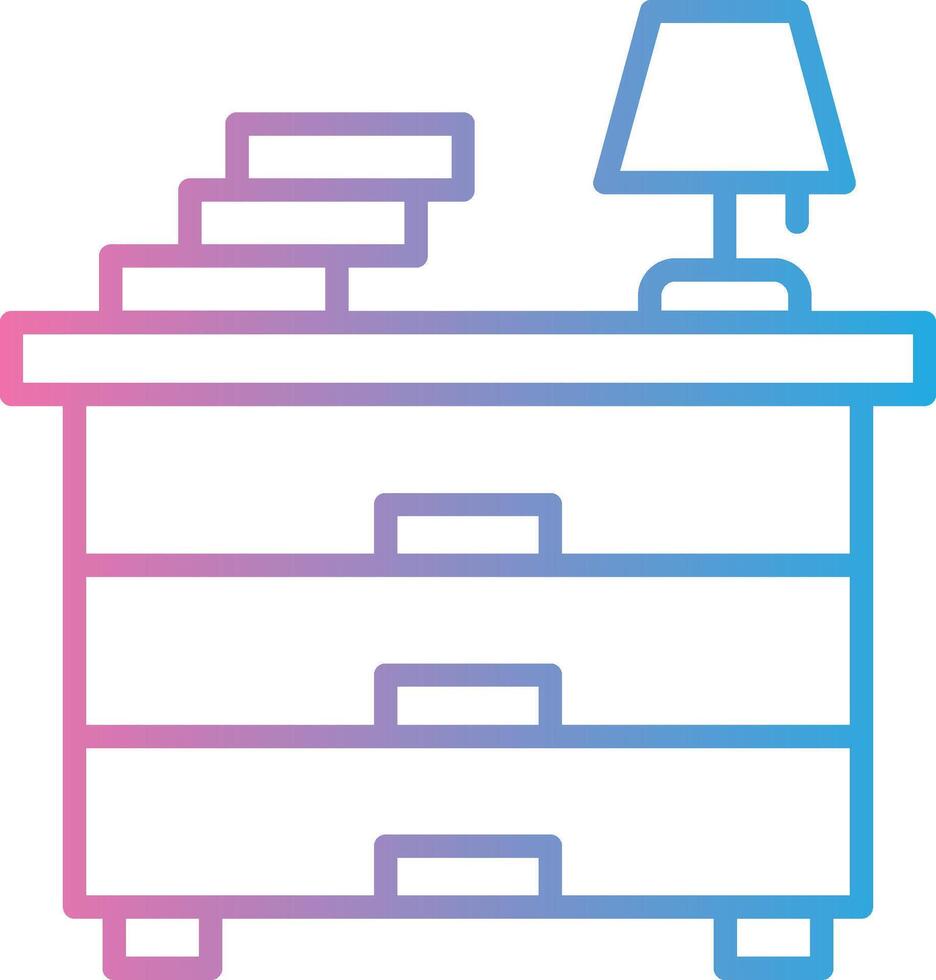 Bedside Table Color Enhanced Graphic vector