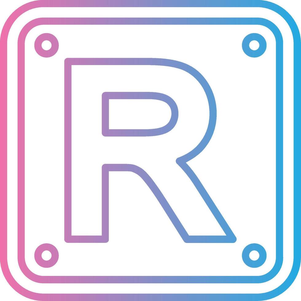 Letter R Stylish UX Piece vector