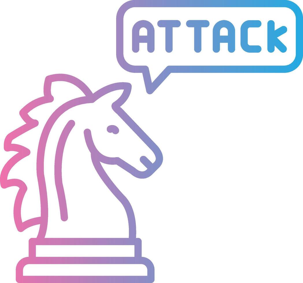 Attack Digital Outline Piece vector