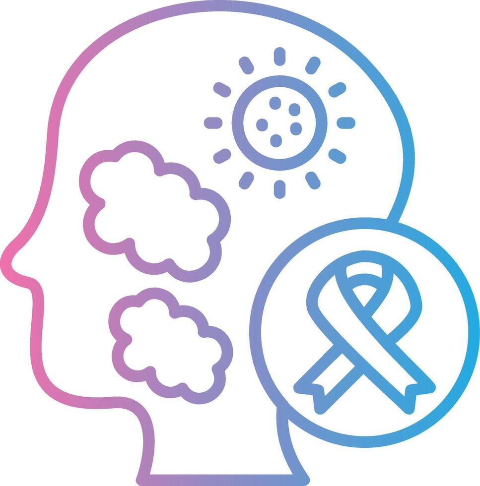 Brain Cancer Outlined Frame Object vector