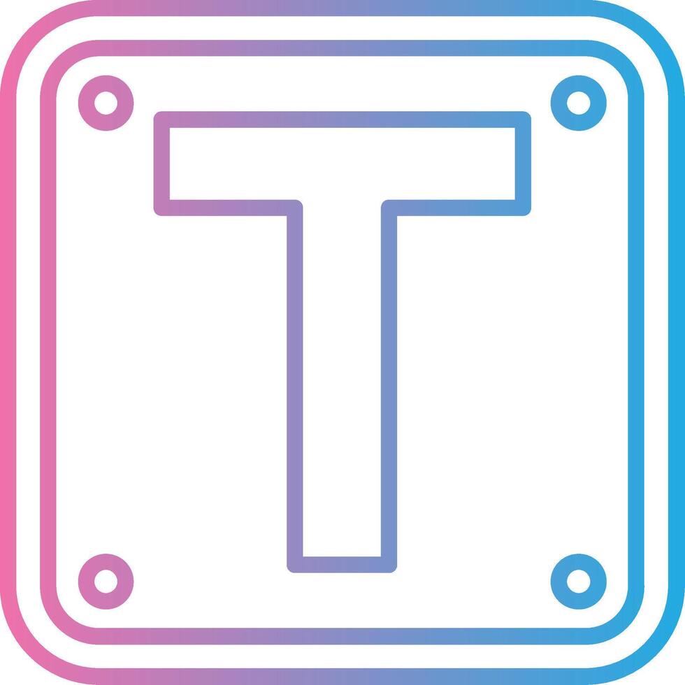 Letter T Thin Line Element vector